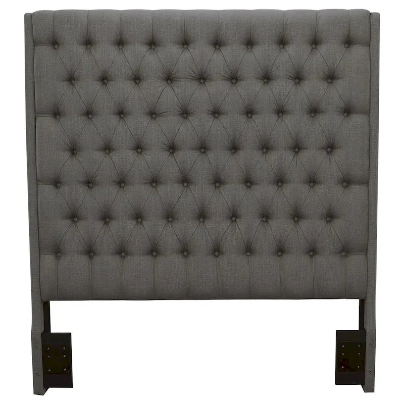 Tête de lit capitonnée en tissu gris – Grand lit / Très grand lit / Lit californien (1 pièce)