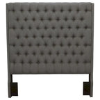 Tête de lit capitonnée en tissu gris – Grand lit / Très grand lit / Lit californien (1 pièce)