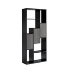 Vitrine moderne noire et grise – 7 étagères, 3 portes