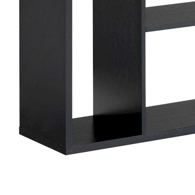 Vitrine moderne noire et grise – 7 étagères, 3 portes
