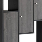 Vitrine moderne noire et grise – 7 étagères, 3 portes