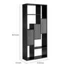 Vitrine moderne noire et grise – 7 étagères, 3 portes