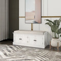 Banc de rangement 4 portes avec coussin, 1 personne (blanc / gris / expresso / marine)