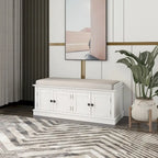 Banc de rangement 4 portes avec coussin, 1 personne (blanc / gris / expresso / marine)