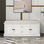 Banc de rangement 4 portes avec coussin, 1 personne (blanc / gris / expresso / marine)