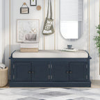 Banc de rangement 4 portes avec coussin, 1 personne (blanc / gris / expresso / marine)