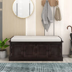 Banc de rangement 4 portes avec coussin, 1 personne (blanc / gris / expresso / marine)