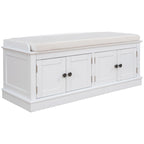Banc de rangement 4 portes avec coussin, 1 personne (blanc / gris / expresso / marine)