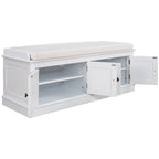Banc de rangement 4 portes avec coussin, 1 personne (blanc / gris / expresso / marine)
