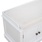 Banc de rangement 4 portes avec coussin, 1 personne (blanc / gris / expresso / marine)