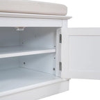 Banc de rangement 4 portes avec coussin, 1 personne (blanc / gris / expresso / marine)