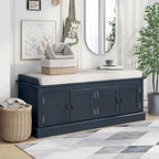 Banc de rangement 4 portes avec coussin, 1 personne (blanc / gris / expresso / marine)