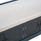 Banc de rangement 4 portes avec coussin, 1 personne (blanc / gris / expresso / marine)