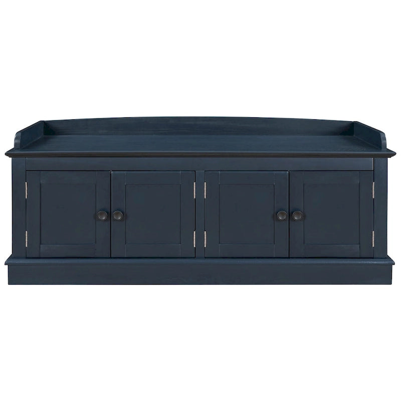 Banc de rangement 4 portes avec coussin, 1 personne (blanc / gris / expresso / marine)
