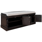 Banc de rangement 4 portes avec coussin, 1 personne (blanc / gris / expresso / marine)