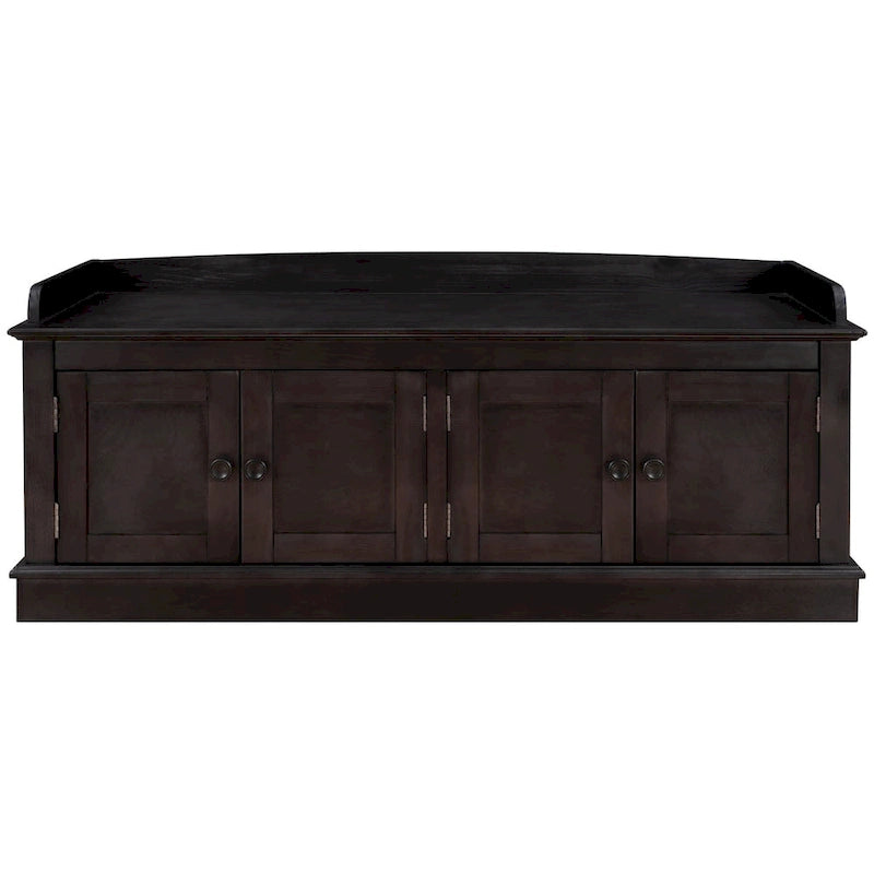 Banc de rangement 4 portes avec coussin, 1 personne (blanc / gris / expresso / marine)