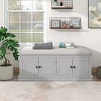 Banc de rangement 4 portes avec coussin, 1 personne (blanc / gris / expresso / marine)