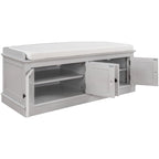 Banc de rangement 4 portes avec coussin, 1 personne (blanc / gris / expresso / marine)