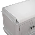 Banc de rangement 4 portes avec coussin, 1 personne (blanc / gris / expresso / marine)
