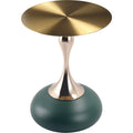 Table d'appoint piédestal ronde 18" | Vert / Or mat / Blanc / Or brillant / Bleu / Laiton | Pour 4 personnes maximum