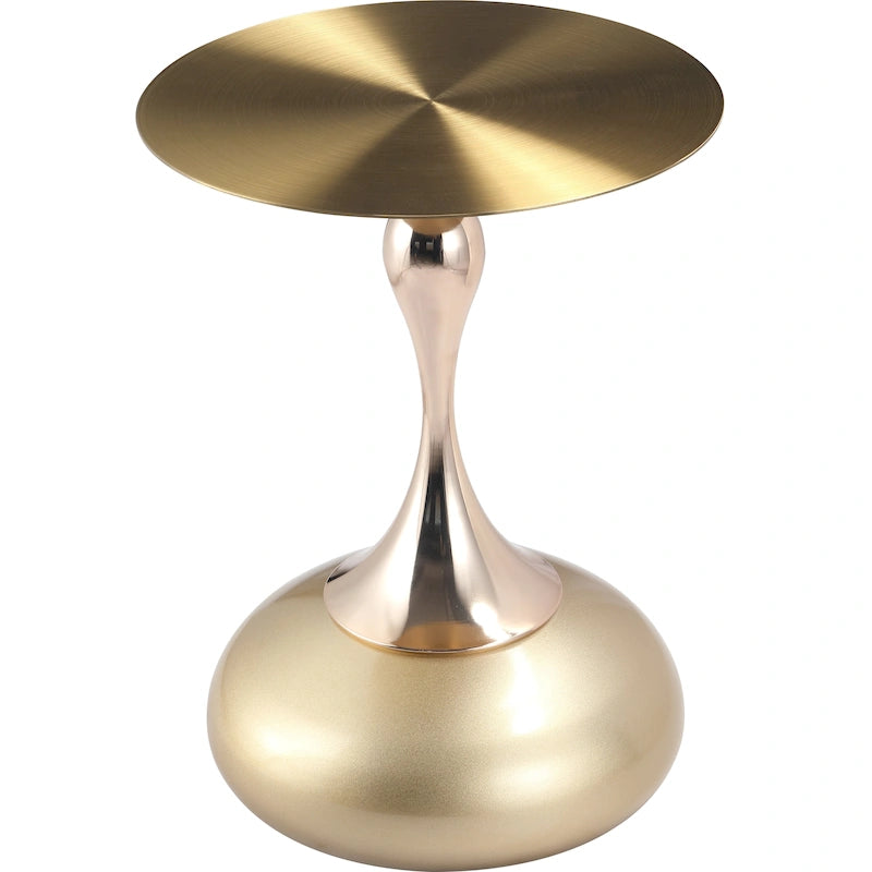 Table d'appoint piédestal ronde 18" | Vert / Or mat / Blanc / Or brillant / Bleu / Laiton | Pour 4 personnes maximum