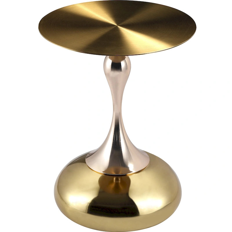 Table d'appoint piédestal ronde 18" | Vert / Or mat / Blanc / Or brillant / Bleu / Laiton | Pour 4 personnes maximum
