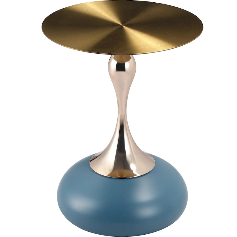 Table d'appoint piédestal ronde 18" | Vert / Or mat / Blanc / Or brillant / Bleu / Laiton | Pour 4 personnes maximum