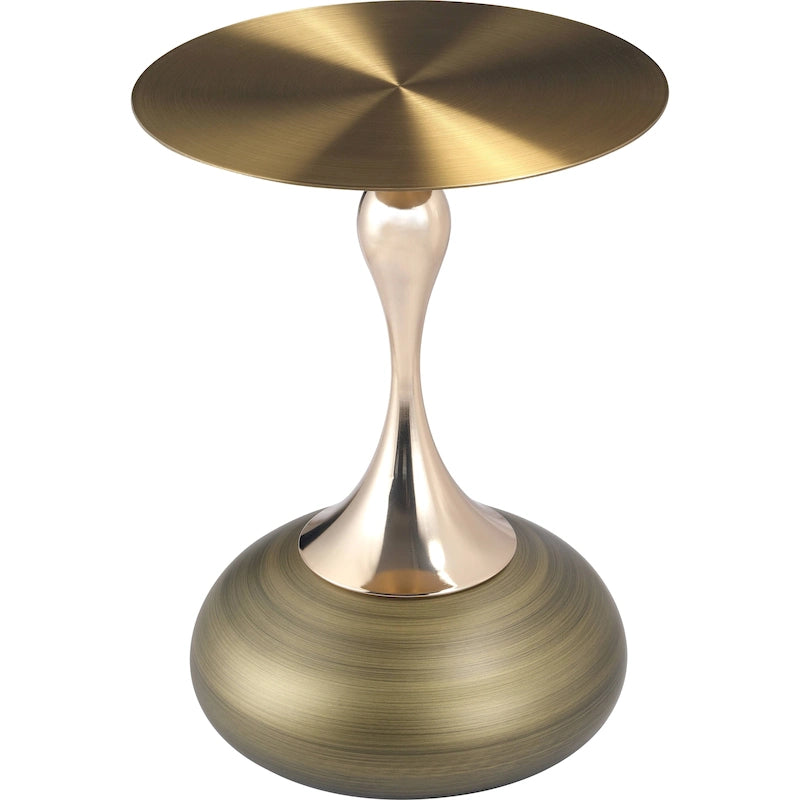 Table d'appoint piédestal ronde 18" | Vert / Or mat / Blanc / Or brillant / Bleu / Laiton | Pour 4 personnes maximum