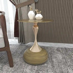 Table d'appoint piédestal ronde 18" | Vert / Or mat / Blanc / Or brillant / Bleu / Laiton | Pour 4 personnes maximum