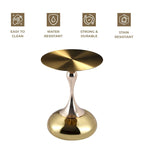 Table d'appoint piédestal ronde 18" | Vert / Or mat / Blanc / Or brillant / Bleu / Laiton | Pour 4 personnes maximum
