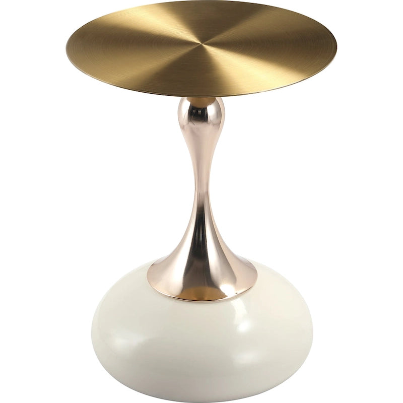 Table d'appoint piédestal ronde 18" | Vert / Or mat / Blanc / Or brillant / Bleu / Laiton | Pour 4 personnes maximum