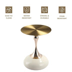 Table d'appoint piédestal ronde 18" | Vert / Or mat / Blanc / Or brillant / Bleu / Laiton | Pour 4 personnes maximum
