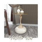 Table d'appoint piédestal ronde 18" | Vert / Or mat / Blanc / Or brillant / Bleu / Laiton | Pour 4 personnes maximum
