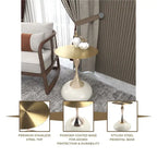 Table d'appoint piédestal ronde 18" | Vert / Or mat / Blanc / Or brillant / Bleu / Laiton | Pour 4 personnes maximum
