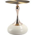 Table d'appoint piédestal ronde 18" | Vert / Or mat / Blanc / Or brillant / Bleu / Laiton | Pour 4 personnes maximum