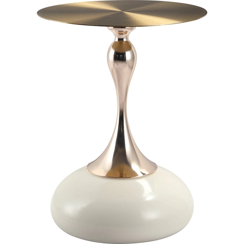 Table d'appoint piédestal ronde 18" | Vert / Or mat / Blanc / Or brillant / Bleu / Laiton | Pour 4 personnes maximum
