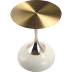 Table d'appoint piédestal ronde 18" | Vert / Or mat / Blanc / Or brillant / Bleu / Laiton | Pour 4 personnes maximum