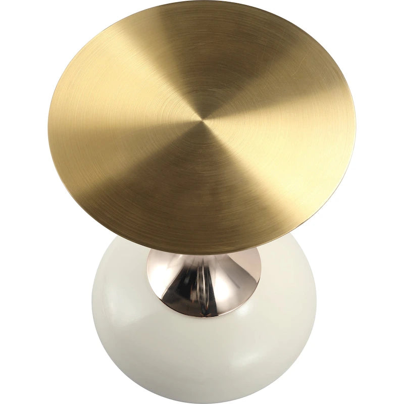 Table d'appoint piédestal ronde 18" | Vert / Or mat / Blanc / Or brillant / Bleu / Laiton | Pour 4 personnes maximum