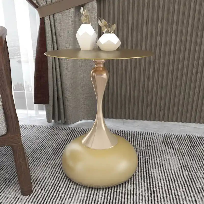 Table d'appoint piédestal ronde 18" | Vert / Or mat / Blanc / Or brillant / Bleu / Laiton | Pour 4 personnes maximum