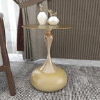 Table d'appoint piédestal ronde 18" | Vert / Or mat / Blanc / Or brillant / Bleu / Laiton | Pour 4 personnes maximum