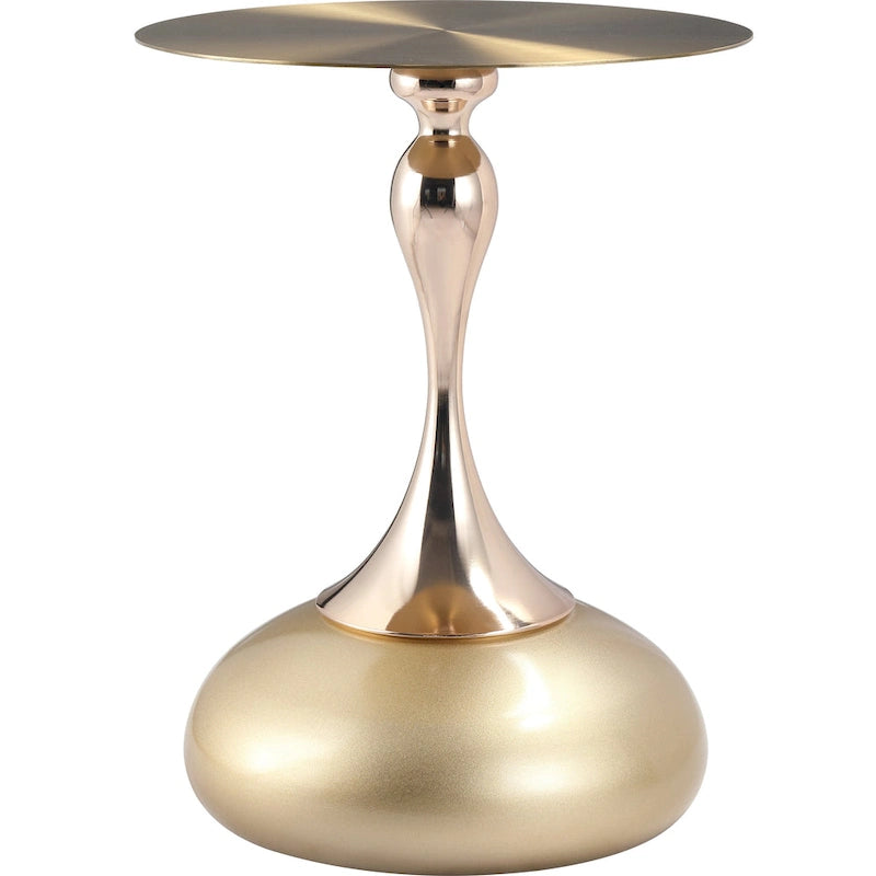 Table d'appoint piédestal ronde 18" | Vert / Or mat / Blanc / Or brillant / Bleu / Laiton | Pour 4 personnes maximum