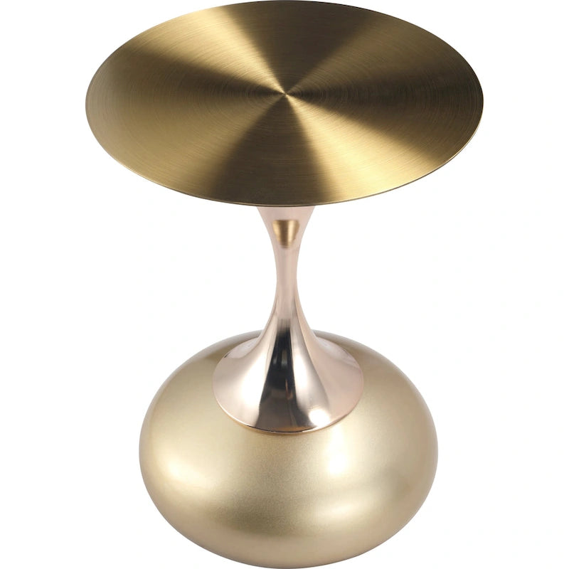 Table d'appoint piédestal ronde 18" | Vert / Or mat / Blanc / Or brillant / Bleu / Laiton | Pour 4 personnes maximum