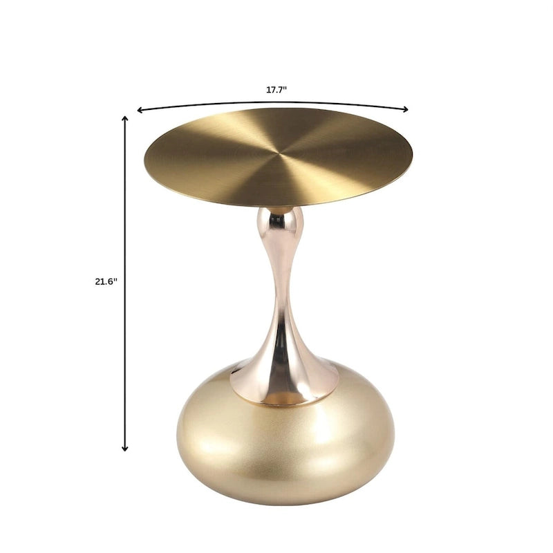 Table d'appoint piédestal ronde 18" | Vert / Or mat / Blanc / Or brillant / Bleu / Laiton | Pour 4 personnes maximum
