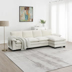 Canapé d'angle 5 places en chenille avec méridienne, gingembre / beige / gris / bleu marine foncé