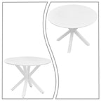 Table à manger ronde, Blanc/Noir/Marbre, 2-4 places, Plateau en MDF et pieds en métal
