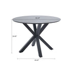 Table à manger ronde, Blanc/Noir/Marbre, 2-4 places, Plateau en MDF et pieds en métal
