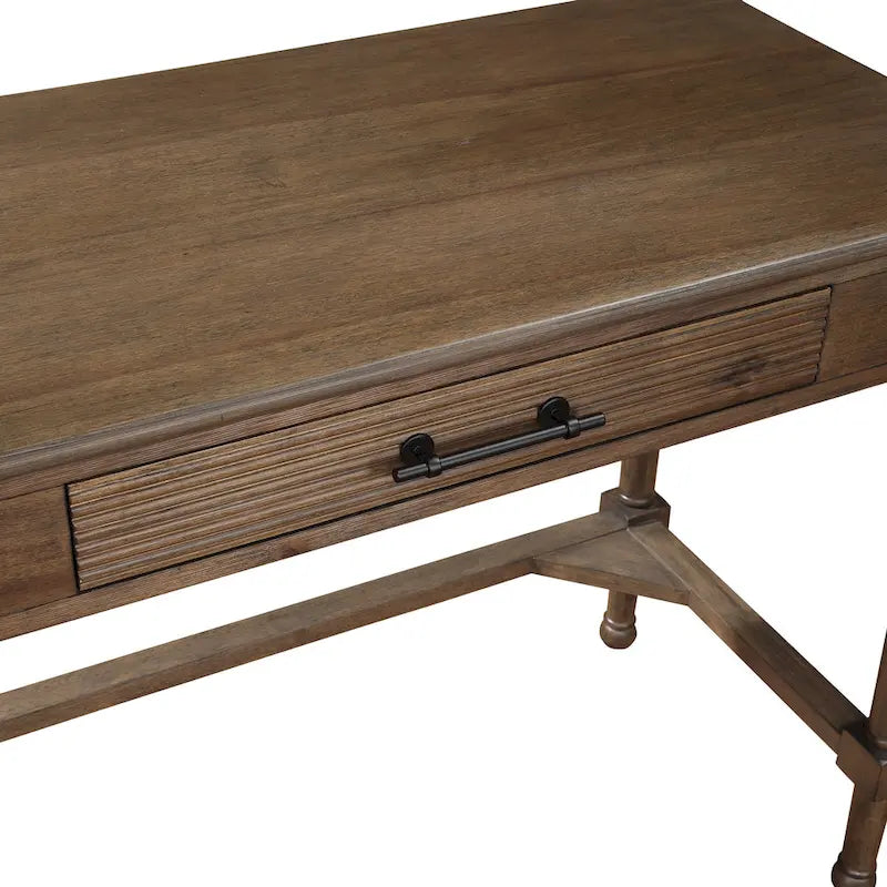 Bureau d'écriture traditionnel chêne brun – 1 personne