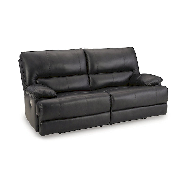 Canapé inclinable électrique en cuir noir, 3 places, 85L x 42P x 42H