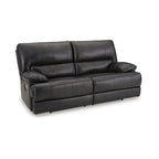 Canapé inclinable électrique en cuir noir, 3 places, 85L x 42P x 42H