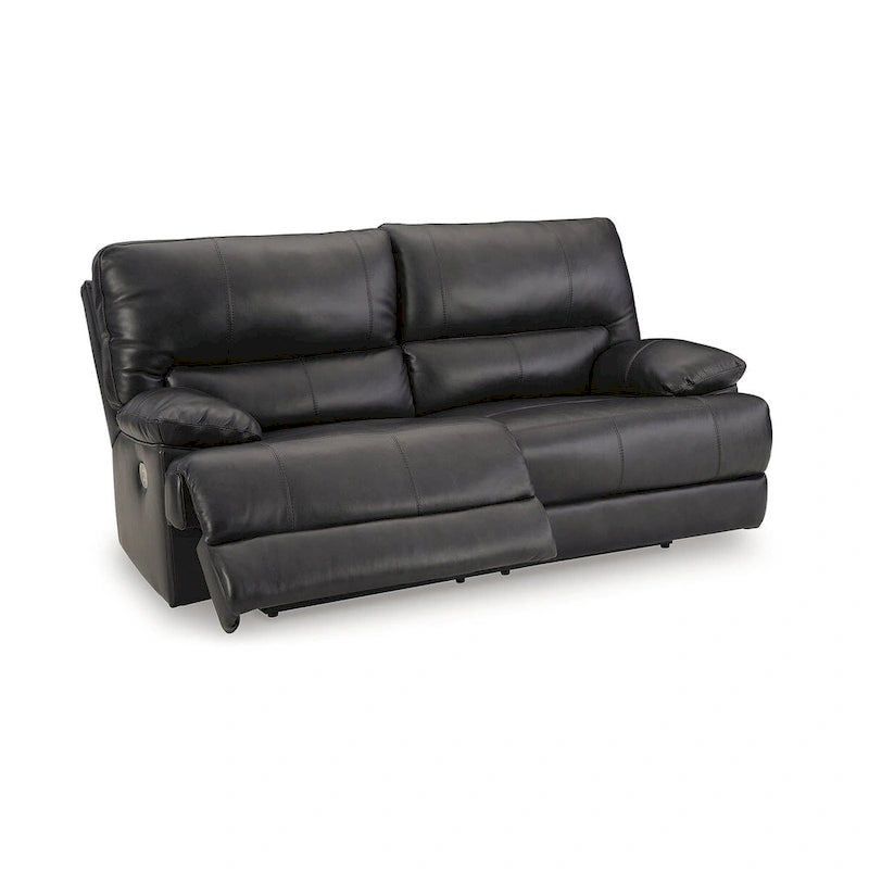 Canapé inclinable électrique en cuir noir, 3 places, 85L x 42P x 42H